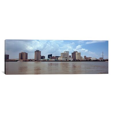 'Buildings Viewed from the Deck of Algiers Ferry, New Orleans, Louisiana' Photographic Print on Canvas East Urban Home Size: 20