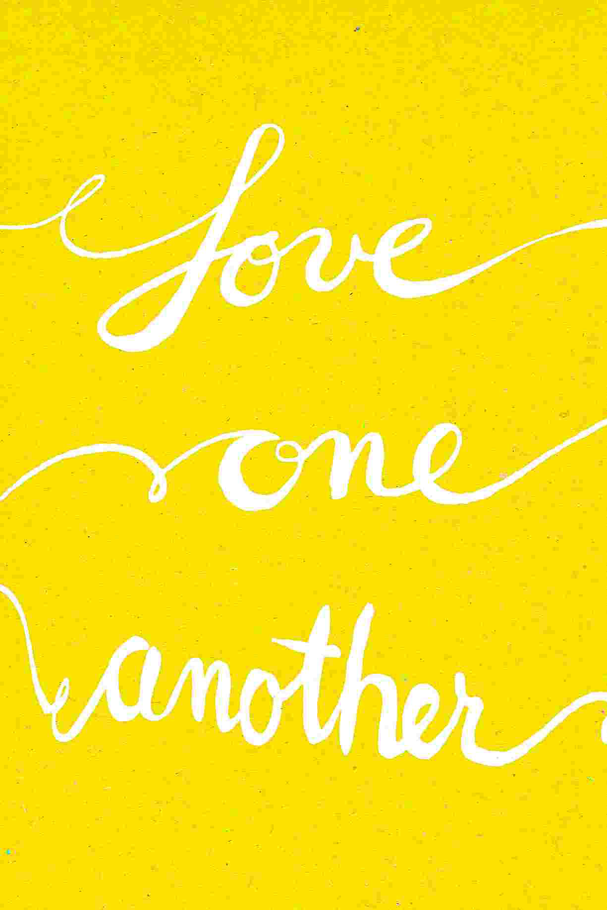 Trinx Love One Another Yellow Wrapped Canvas Print Wayfair