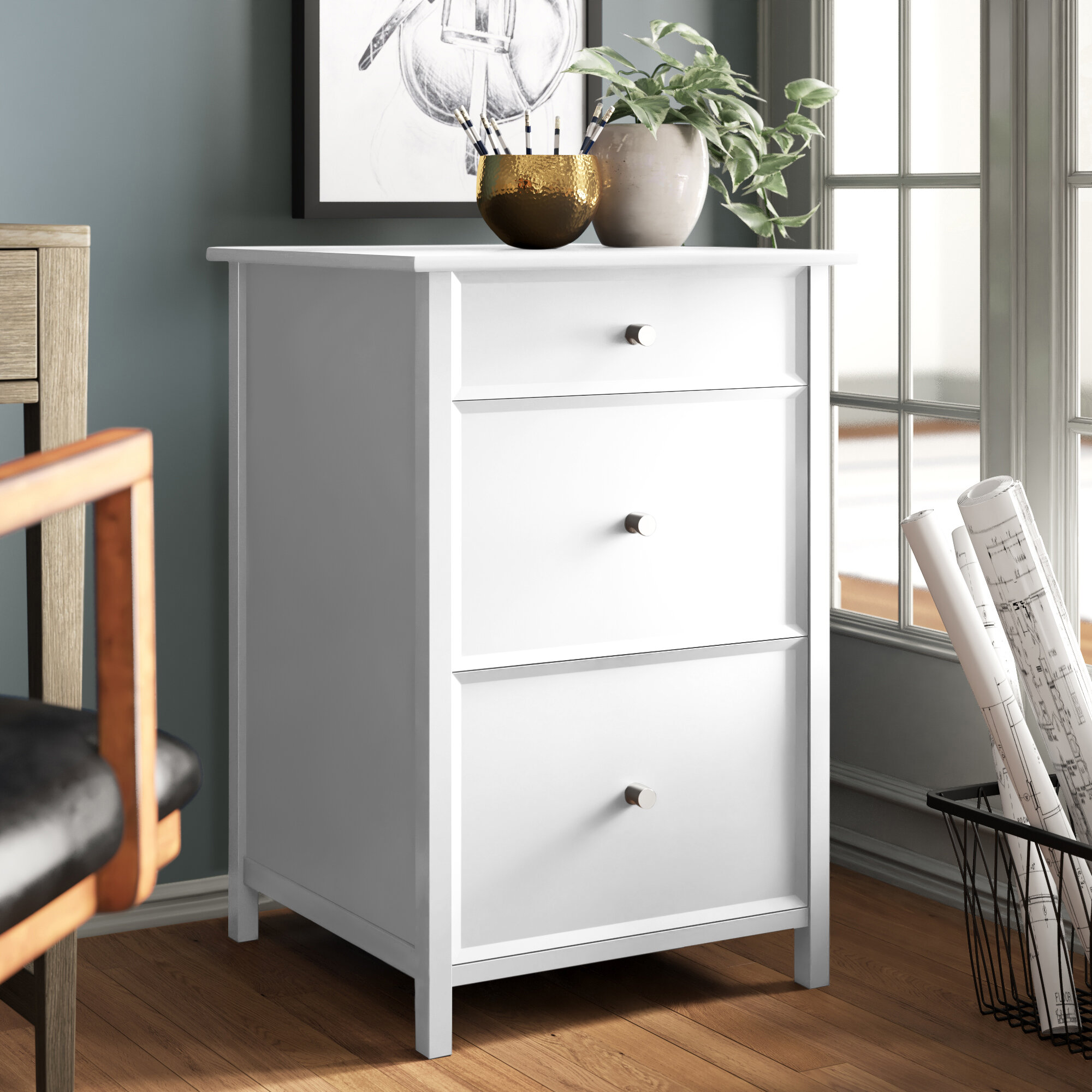 white home office filing cabinet