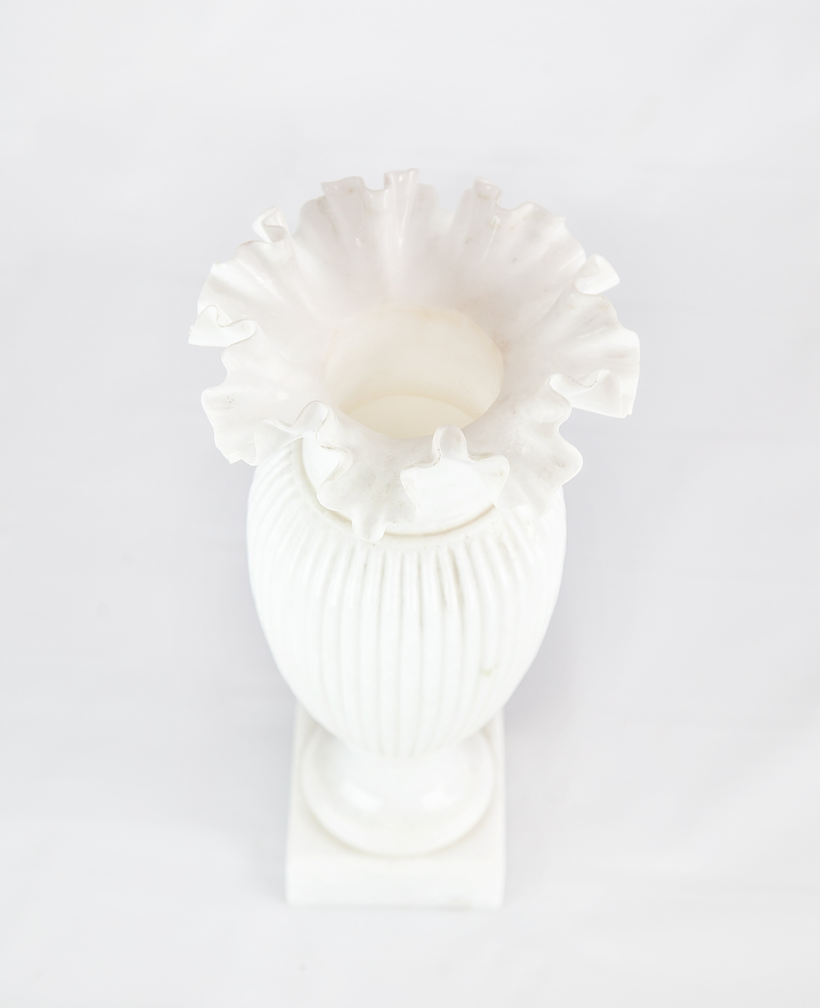 frilled paragon natural marble table vase