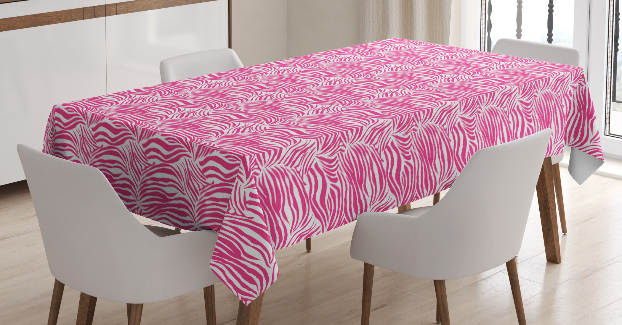 East Urban Home Ambesonne Zebra Print Tablecloth Striped Zebra