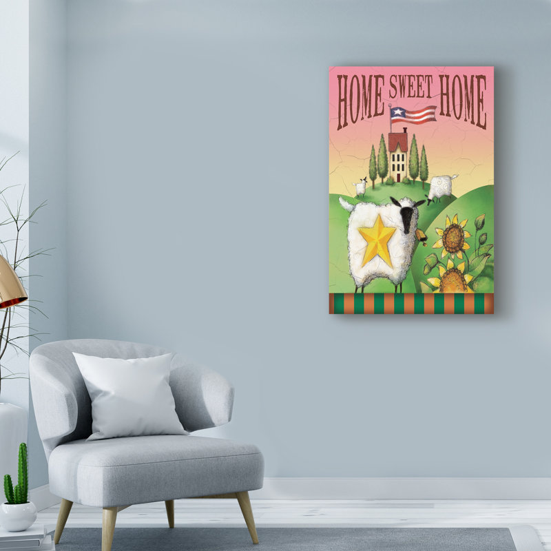 The Holiday Aisle Sheep Home Sweet Home Acrylic Painting Print