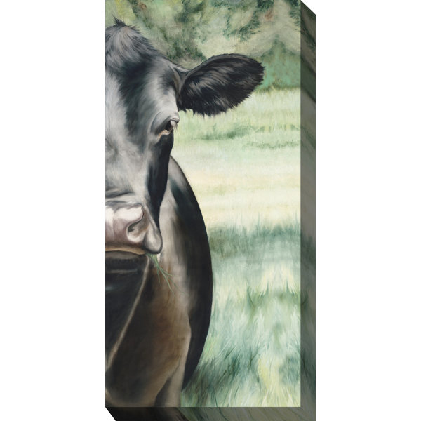 Gracie Oaks Black Betty Cow Oil Painting Print On Wrapped Canvas