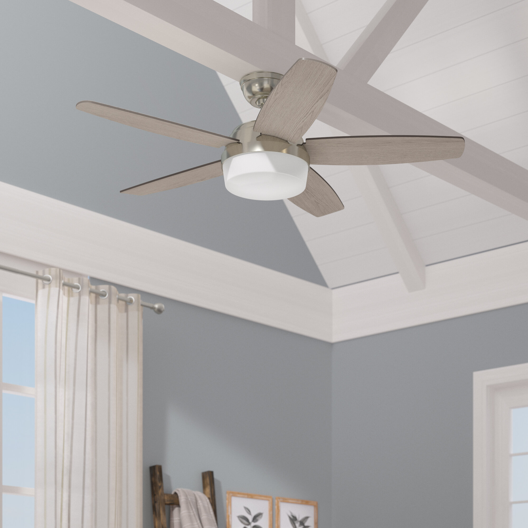 Hunter Fan 52 Avia 5 Blade Led Standard Ceiling Fan With Remote Control And Light Kit Included Reviews Wayfair