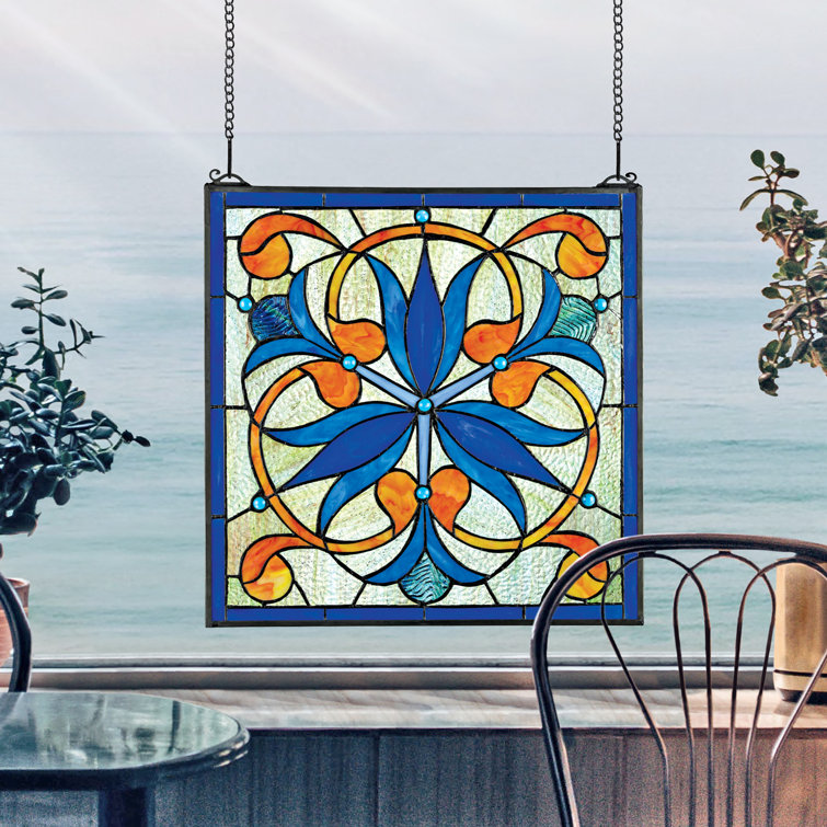Design Toscano Mokara Orchid Trefoil Floral Stained Glass Window Reviews Wayfair