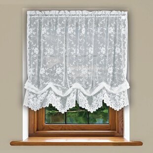Adjustable Balloon Shade Crochet Hook Sheer Curtain Scalloped Window Curtain 