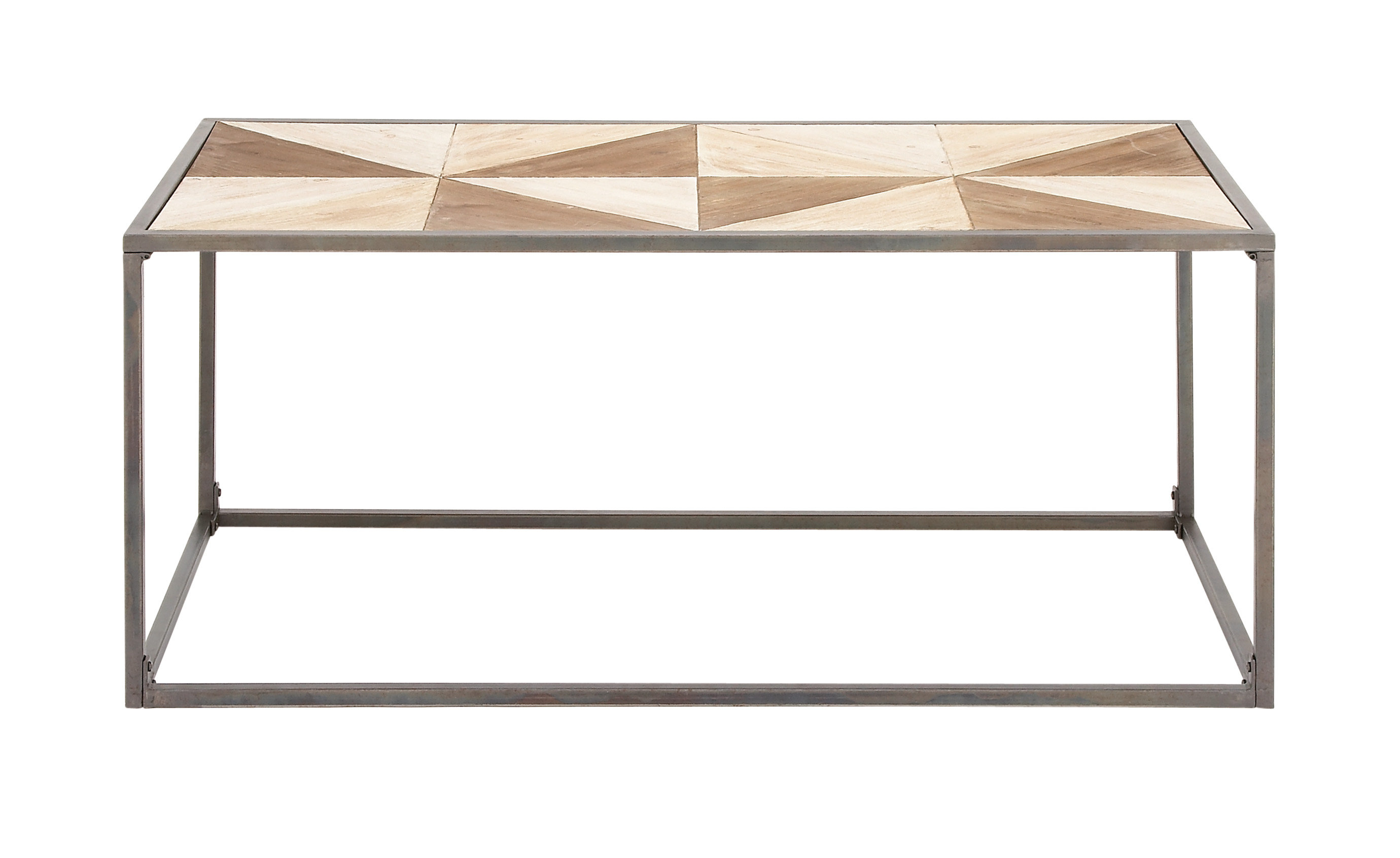 light wood and metal coffee table