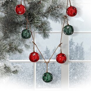 5 Foot Long Jingle Bell Garland in Red and White Metal Bells