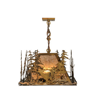 Go to store & view more images Meyda Tiffany Deer Through the Trees 6-Light Pendant