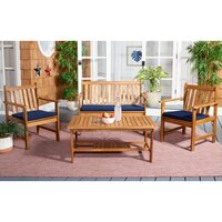 Deals on Lark Manor Joliet Solid Wood 4-Person Seating Group w/Cushions