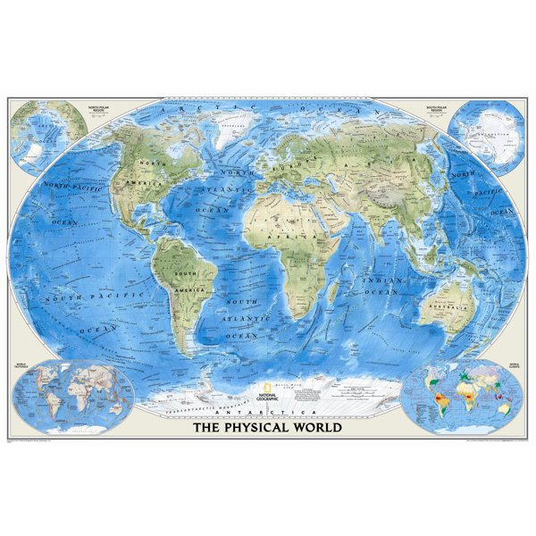 National Geographic RE00622010 World Physical-Ocean Floor Map