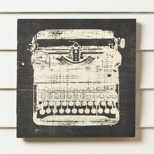 The Home Stupell Home Decor Collection Retro Look Typewriter Rectangle Office Wall Plaque 