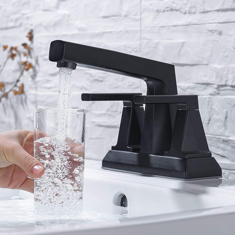 4” Waterfall Bathroom Sink Faucet 3Hole 2 Handle Centerset Vanity Mixer Tap Gold 