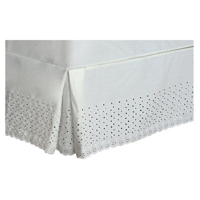 Athenis Eyelet Deck 18" Bed Skirt Lark Manor Size: Twin, Color: Natural