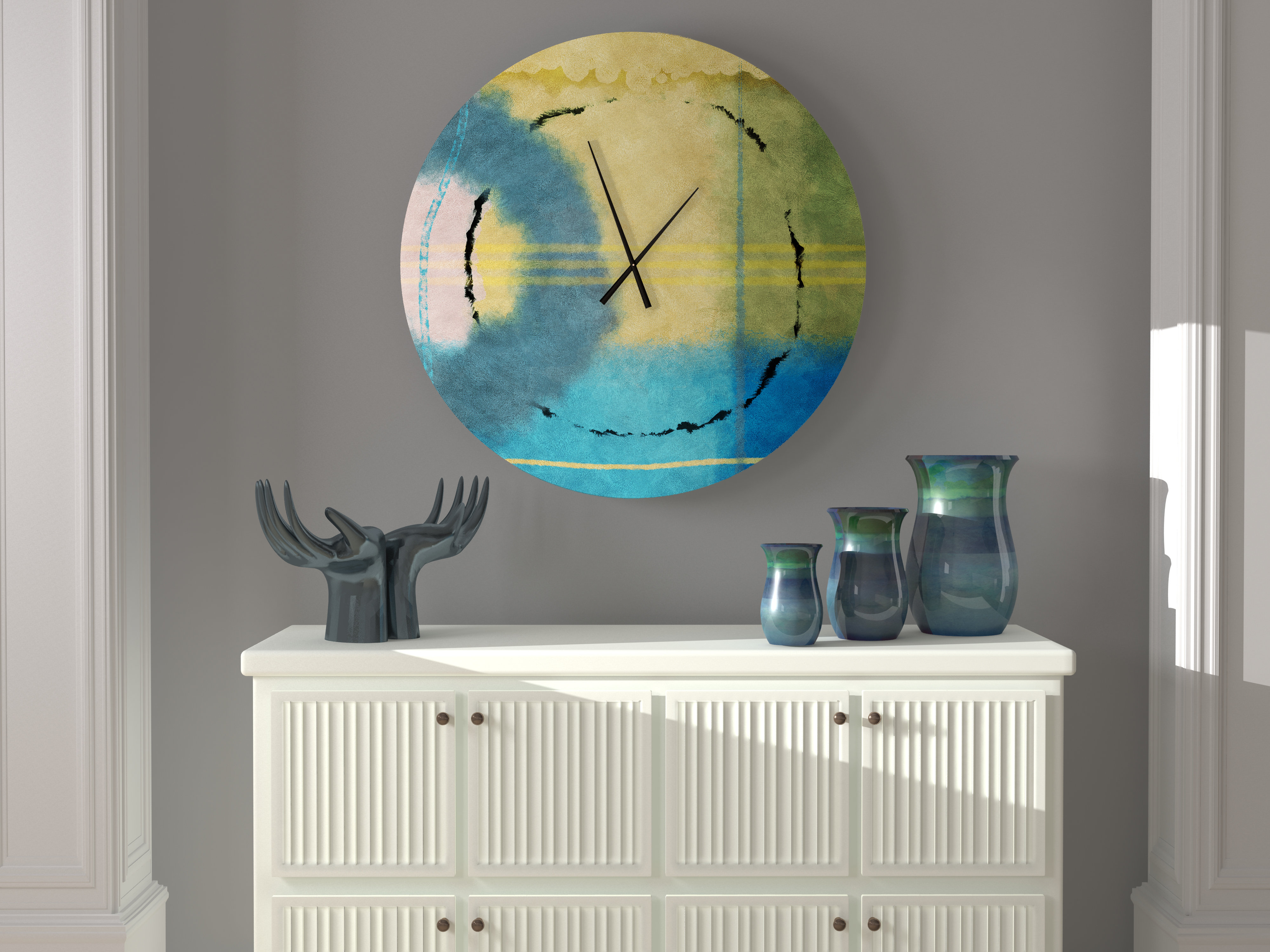 East Urban Home Oversized Cowie Wall Clock Wayfair
