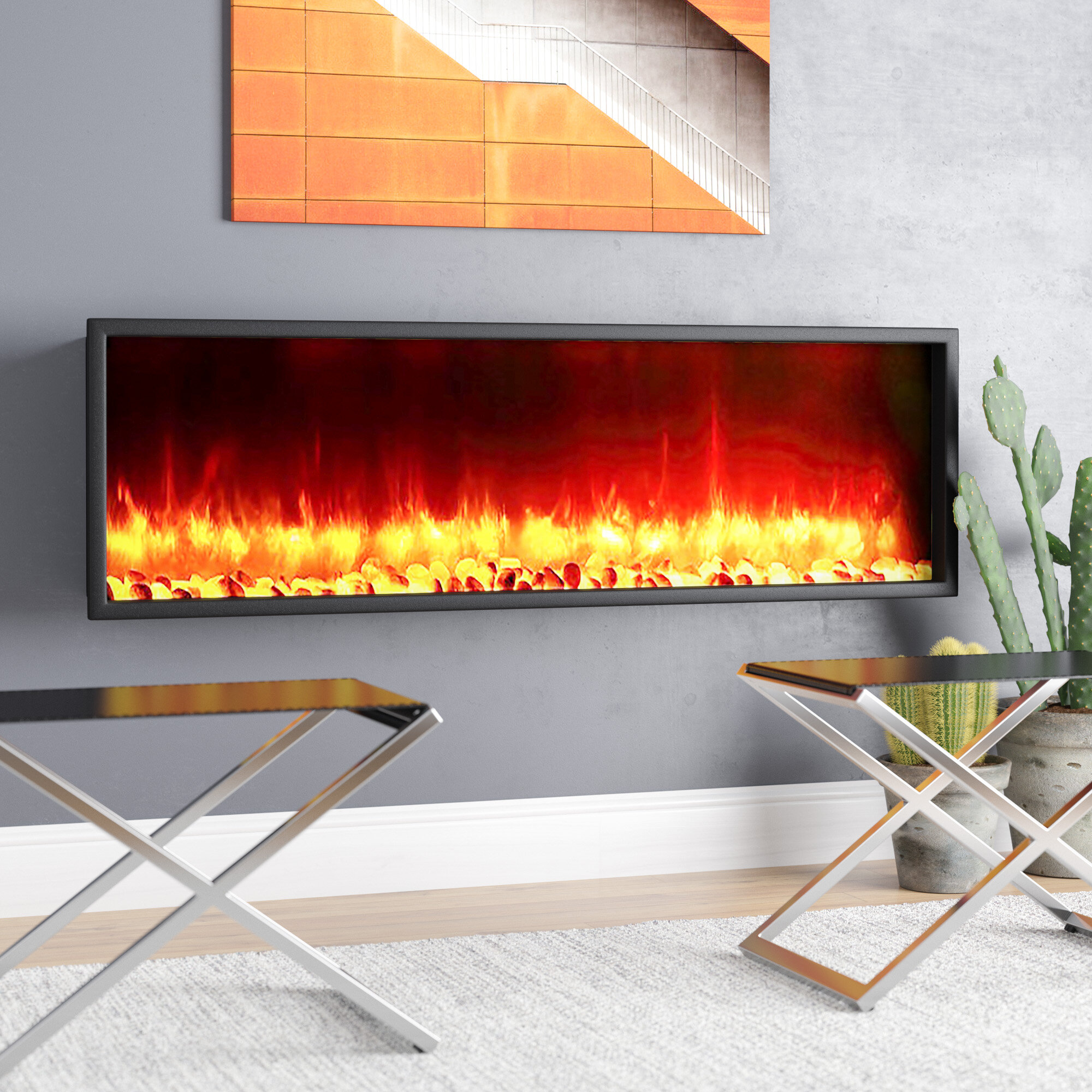 Belden Wall Mounted Electric Fireplace Reviews Allmodern