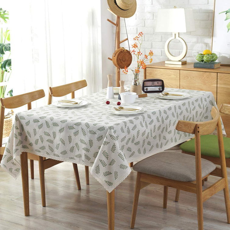 Table cover tablecloth wood grain cotton linen fabric Vintage kitchen Multisize 