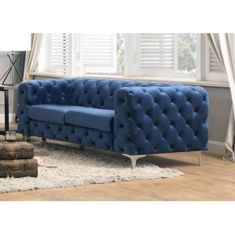 House Of Hampton Letcher 63 Wide Velvet Square Arm Loveseat Reviews Wayfair