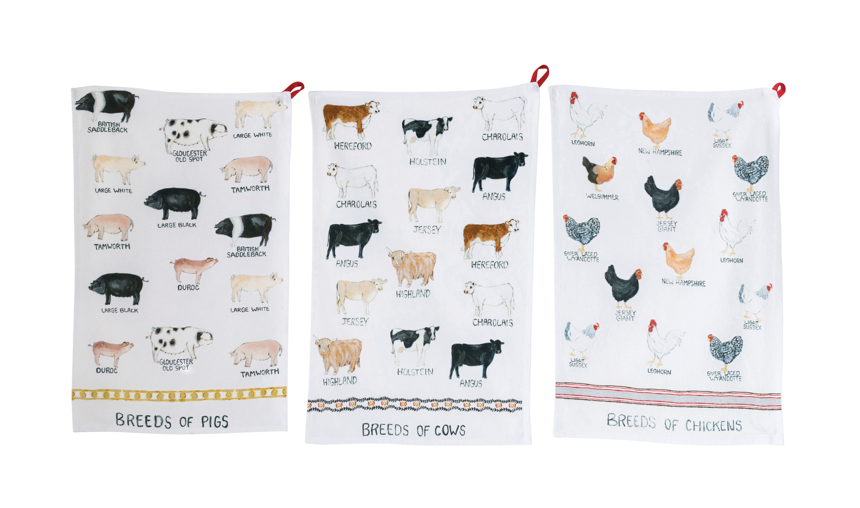 animal dish towels