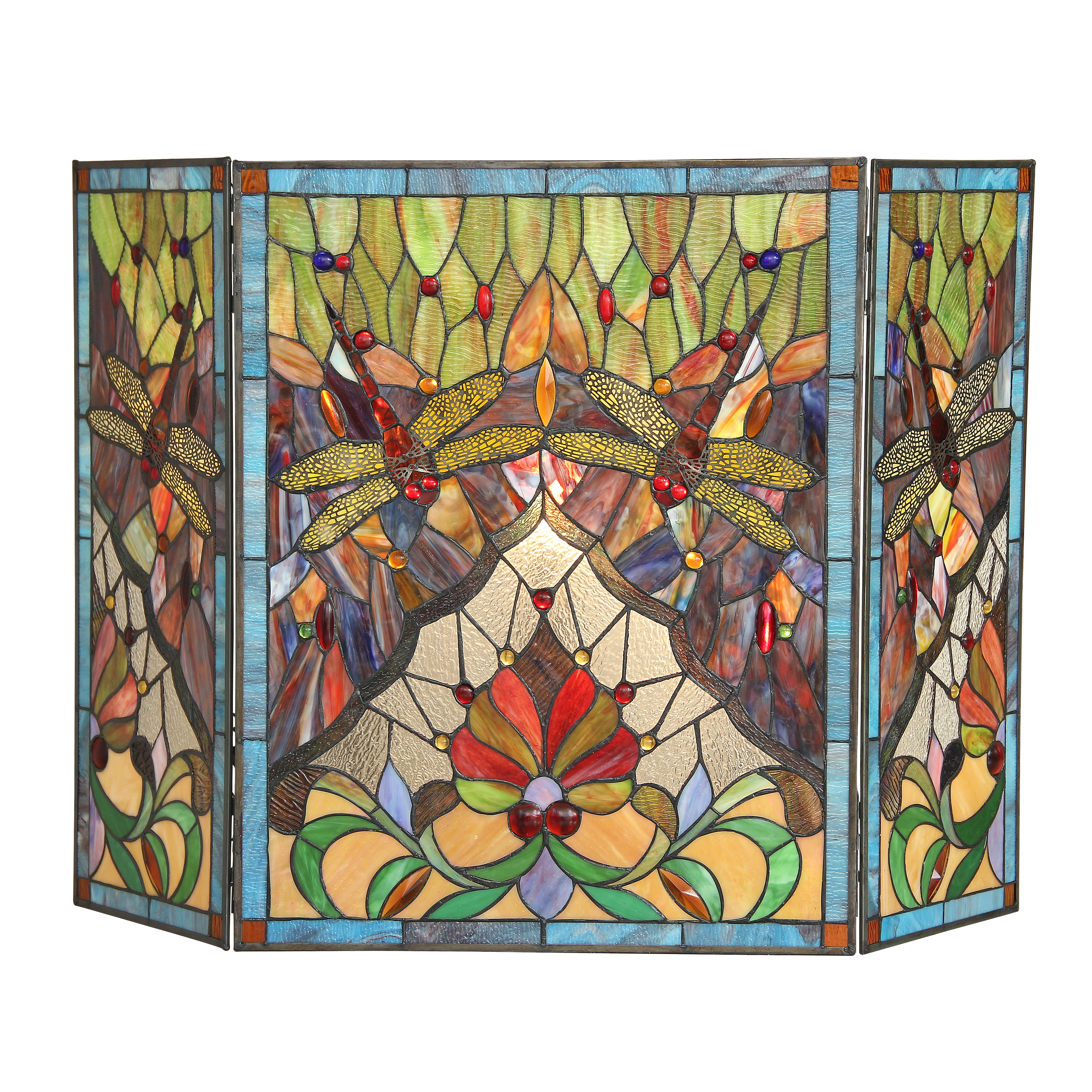 Chloe Lighting Anisoptera Purity 3 Panel Metal Fireplace Screen