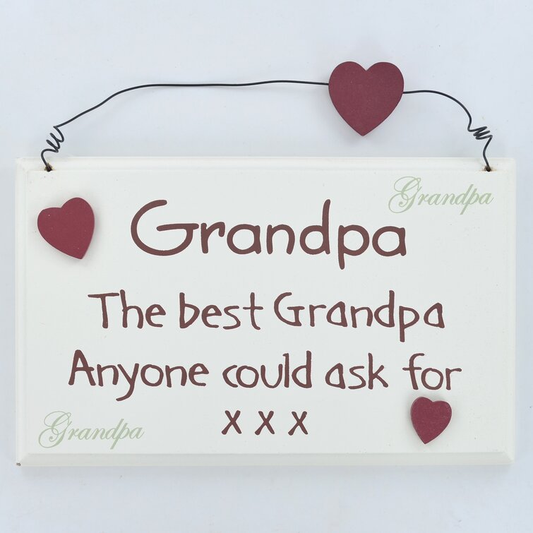 Maturi Cream Plaque The Best Grandpa | Wayfair.co.uk