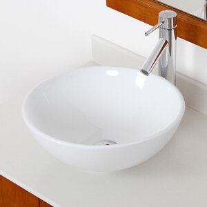 Ceramic Circular Vessel Bathroom Sink