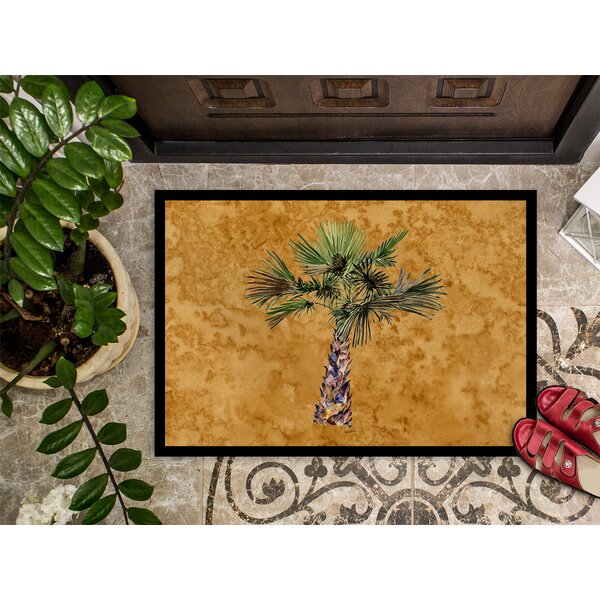 Multicolor 18 x 27 Carolines Treasures Palm Tree Scene Indoor or Outdoor Mat 