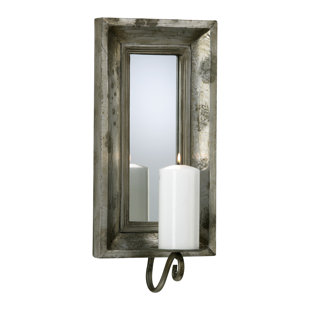 Mirrored Candle Wall Sconce Wayfair Ca Gl And Wood Abelle Candle Mirror Wall Sconce