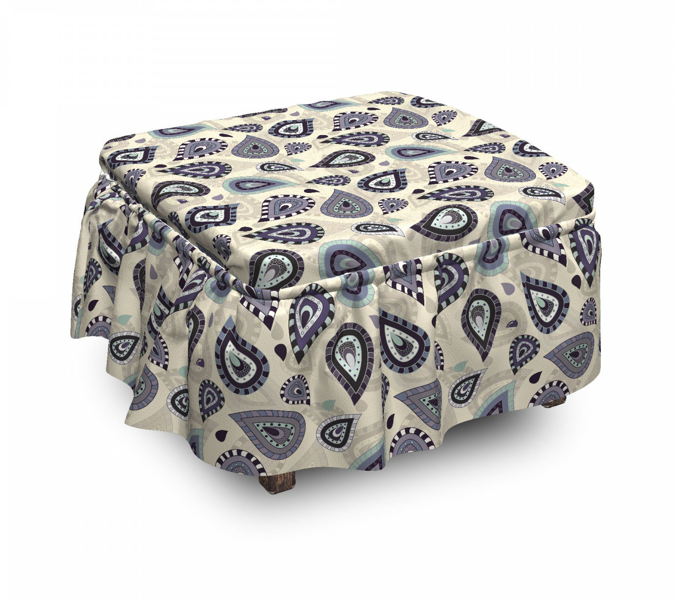 East Urban Home Moroccan Paisley Motif Ottoman Slipcover Wayfair