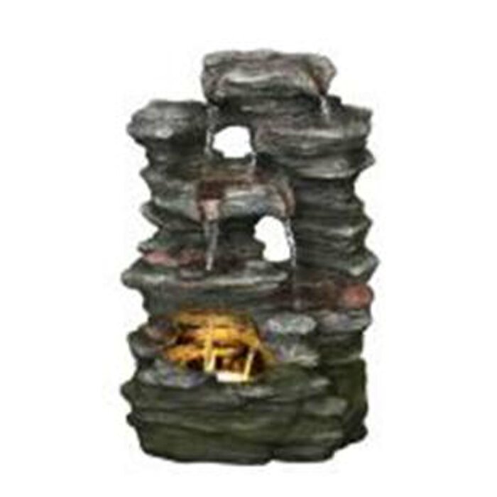 Water Fountain With Led Light Horseshoe Bend Rock Garden Decor