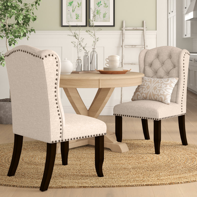 Birch Lane™ Heritage Calila Tufted Upholstered Wingback Side Chair in Beige & Reviews | Wayfair