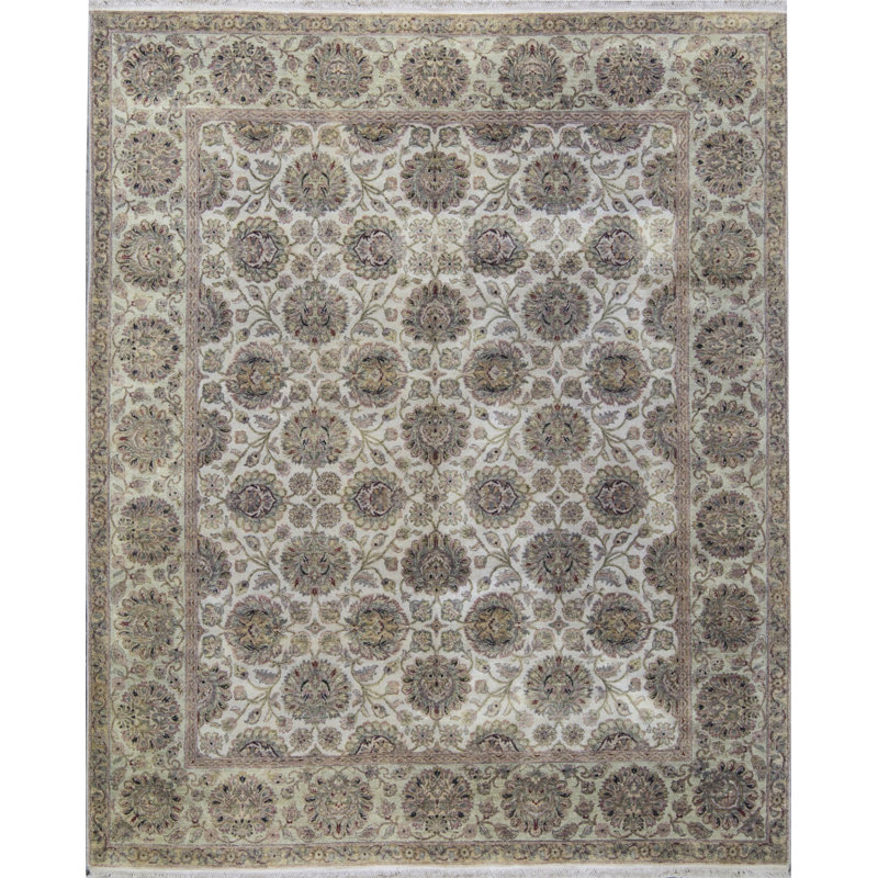 Bokara Rug Co Inc One Of A Kind Mountain King Hand Knotted Ivory Light Green 8 2 X 9 11 Wool Area Rug Perigold
