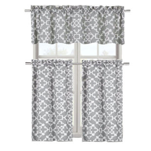 Kitchen Curtains Valances You Ll Love Wayfair Emsley 3 Piece Kitchen Curtain Set