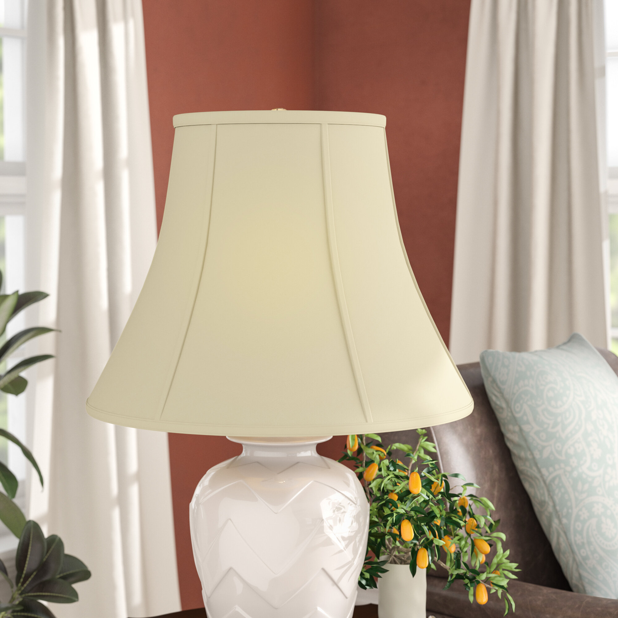 American Pride Lampshade Co Off-White 19-78090316A Round Soft Tailored Lampshade Shantung 