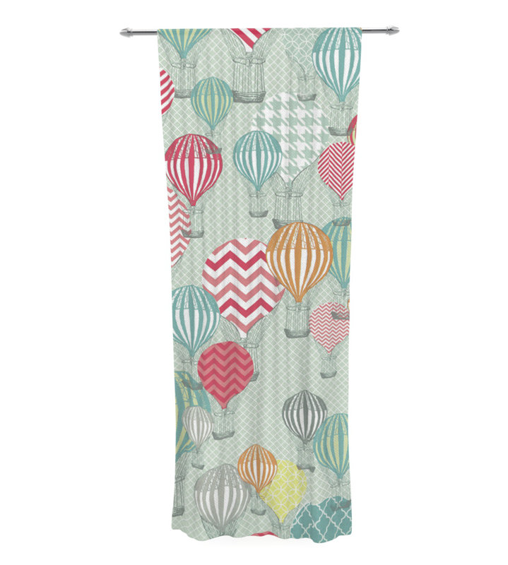 East Urban Home Hot Air Balloons By Heidi Jennings Graphic Print Hot Air Balloons By Heidi Jennings Graphic Print Text Sheer Rod Pocket Curtain Panels