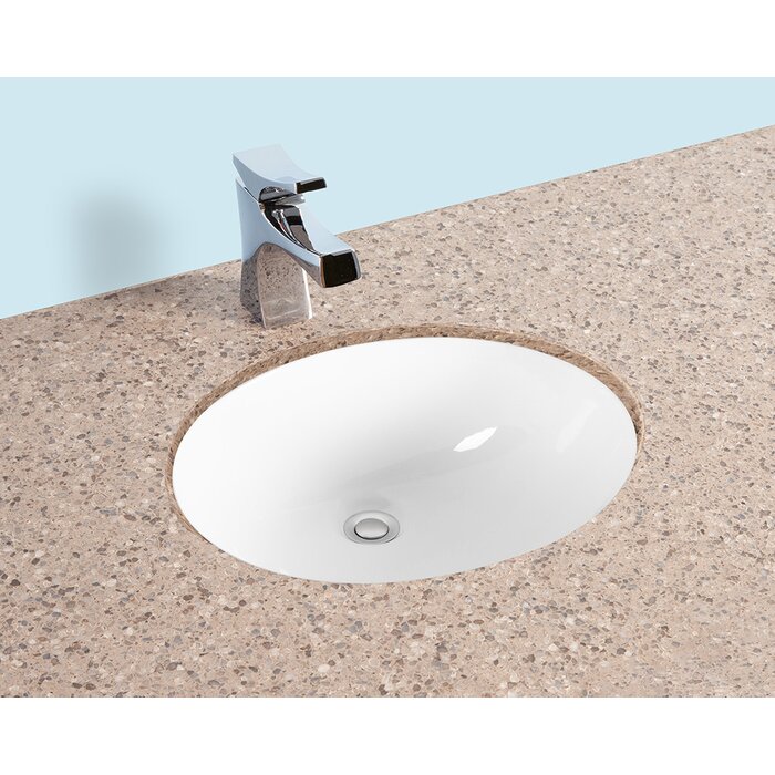 ceramic oval undermount bathroom sink with overflow