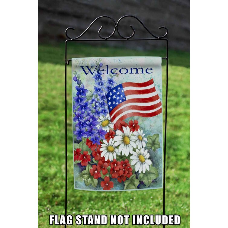 Details about   Toland Blue Floral Open 12.5 x 18 Welcome Business Sign Garden Flag 