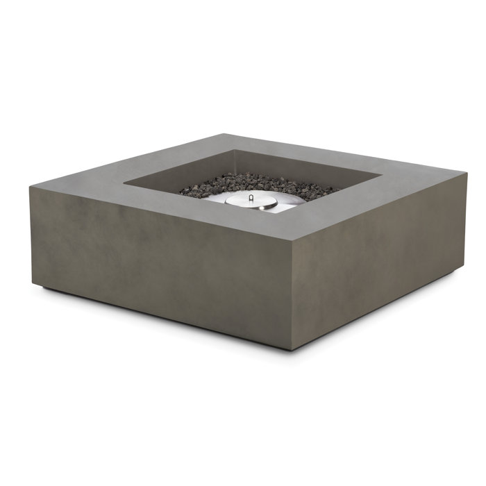 Shelbie Low Square Concrete Bio Ethanol Fire Pit Table Shelbie Low Square Concrete Bio Ethanol Fire Pit Table