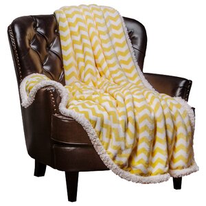 Super Soft Sherpa Chevron Throw