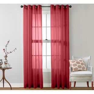 Bright Red Sheer Curtains Wayfair