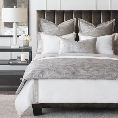 Elegant Luxury Woven Leaf Jacquard 100% Percale Cotton Bed Linen Duvet Cover Set 