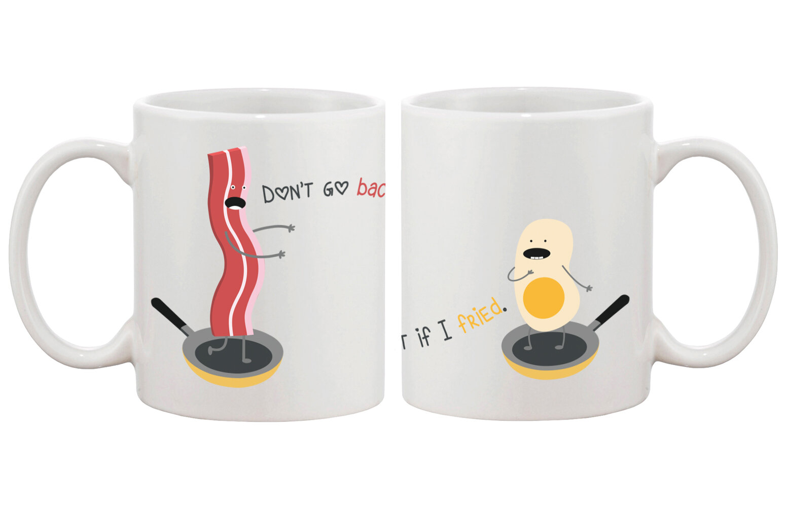 Dont Go Bacon My Heart Dish Towel Set of 2 Eggs Couldnt If I Fried