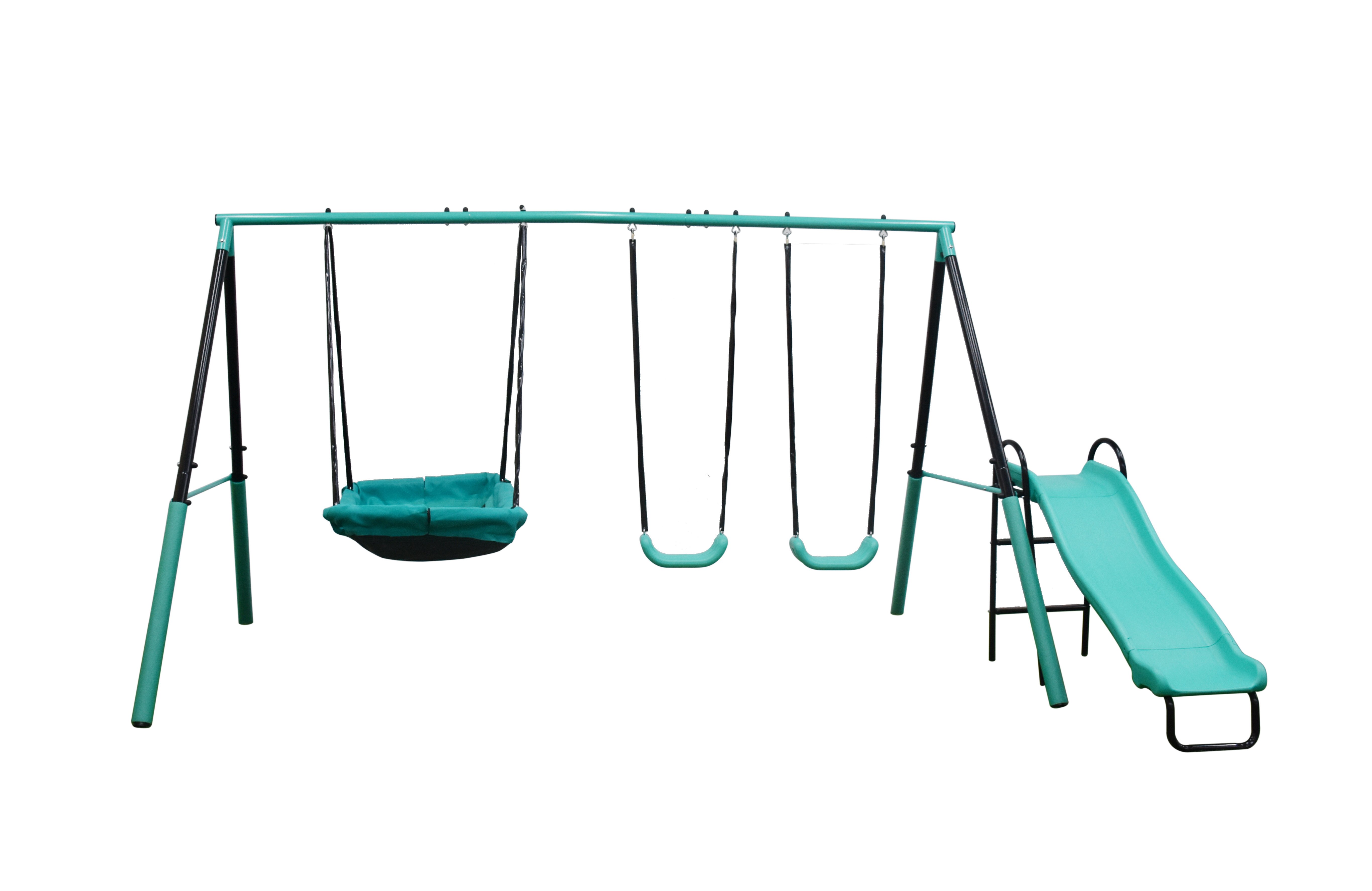 ZERO GRAVITY Magic Carpet Kids Swing Set With Sturdy Metal Frame Garden ...