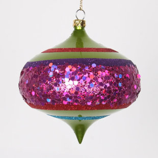 Lime Green Christmas Ornaments Wayfair 4ct Lime Green And Cerise Pink Shatterproof Christmas Glitter Onion Ornaments 4 100mm