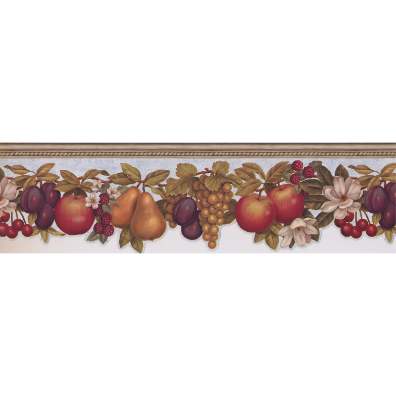 York Wallcoverings 15 L X 6 25 W Fruits Apple Pear Plum Grapes