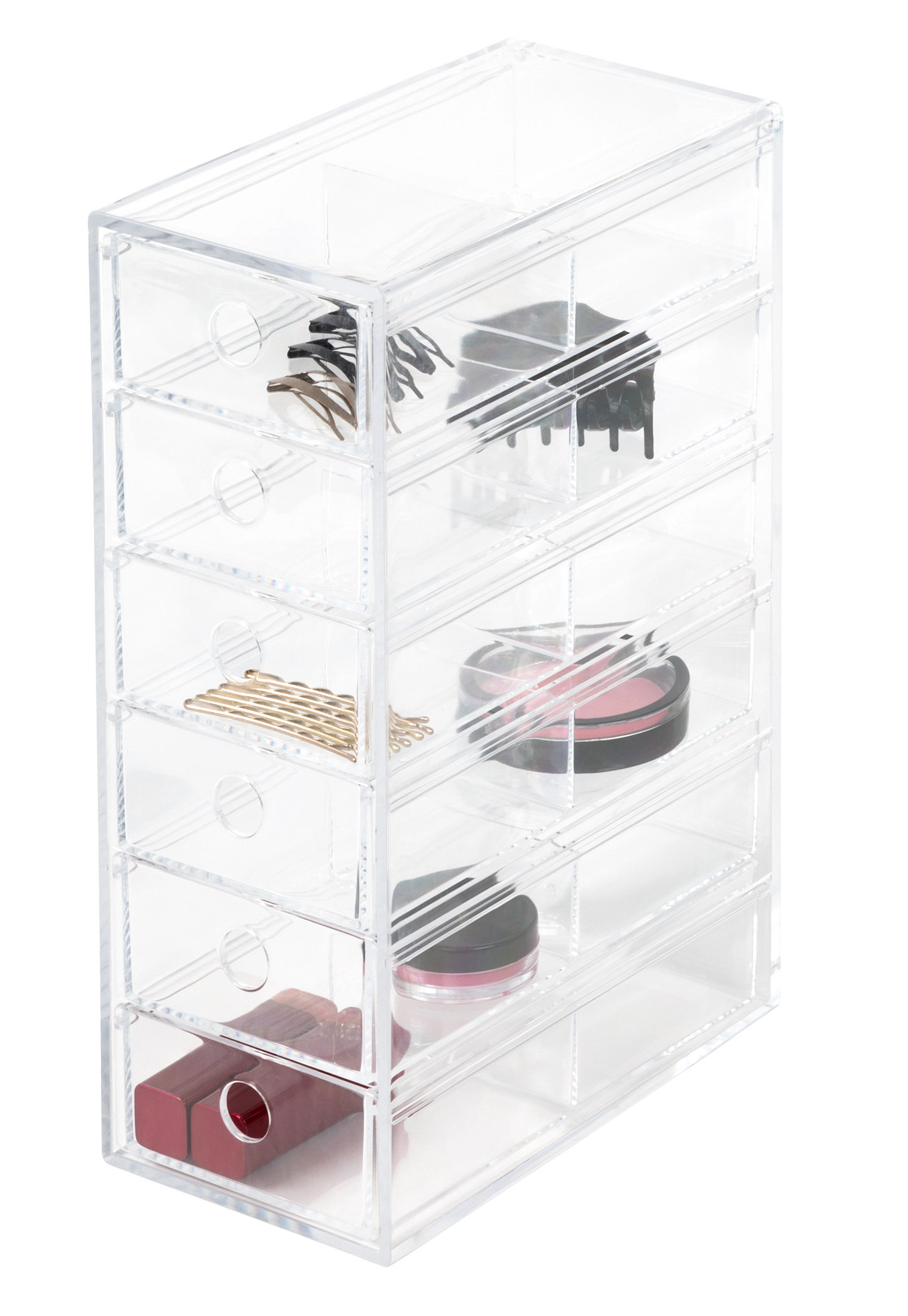 Rebrilliant Nate Clearly Chic Slim 6 Drawer Makeup Organizer Wayfair
