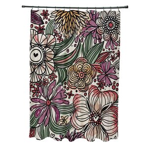 Natahsa Zentangle Floral Print Shower Curtain