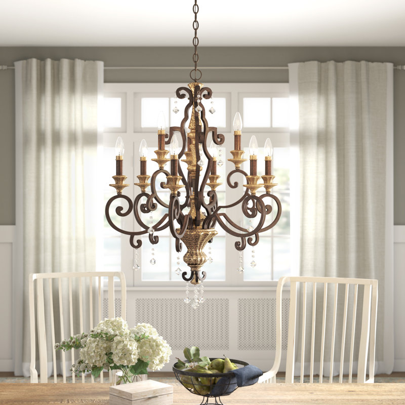 Bonita 9 Light Candle Style Classic Traditional Chandelier With Crystal Accents Reviews Birch Lane
