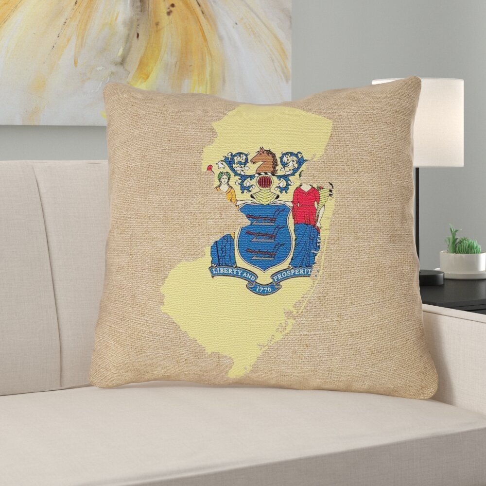 ArtVerse Katelyn Smith 26 x 26 Poly Twill Double Sided Print with Concealed Zipper & Insert New Hampshire Love Watercolor Pillow 