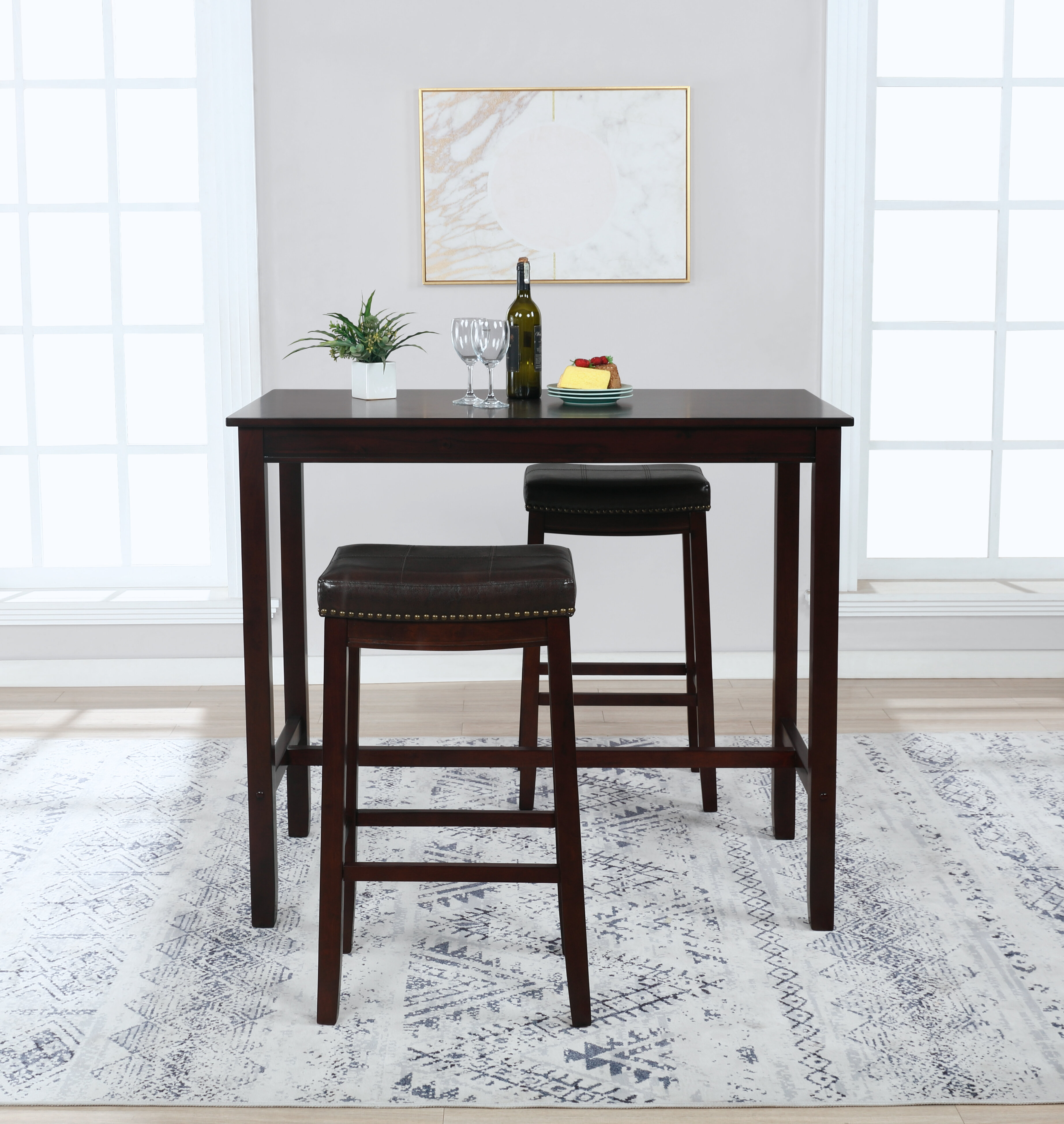 Birch Lane Daum 3 Piece Bar Height Dining Set Reviews Wayfair